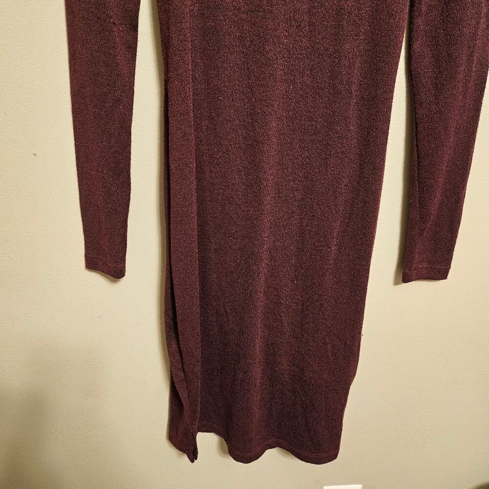 Motherhood Maternity Lined Long Sleeve Burgundy Dress Small - Picture 4 of 6